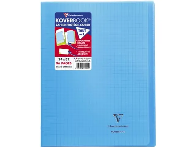 Schrift Koverbook A4+ 48 vel Seyès, kaft in PP assorti transparant