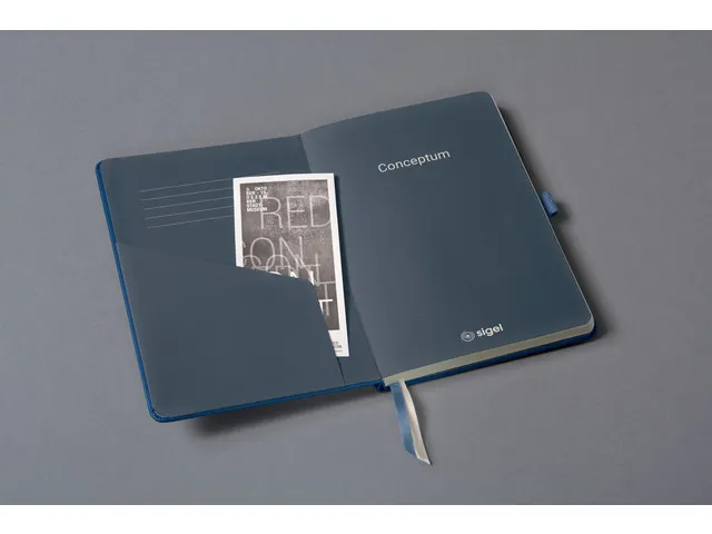 Notitieboek Conceptum A5 blauw metallic gelinieerd hardcover