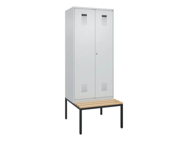 locker met bank,voor scheiding van kleding,HxBxD 2120x800x815mm,2vak
