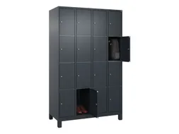 lockerkast,HxBxD 1950x1200x500mm,4x4vakken,vak B 300mm,cil.-slot