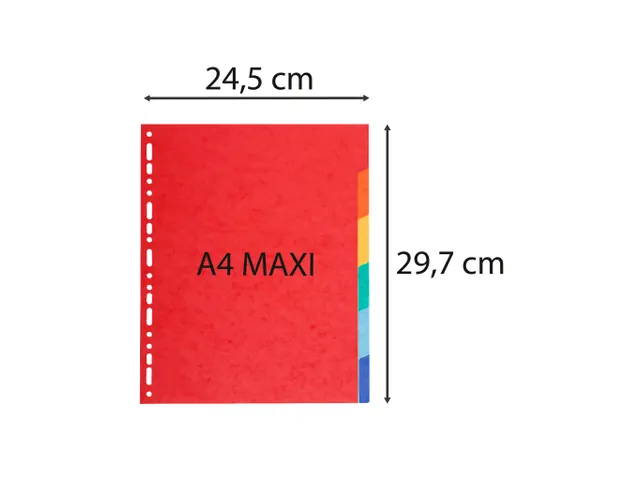 Tabbladen karton 220g 6-delig A4 maxi Assorti