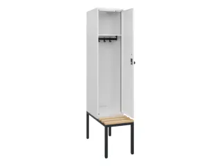 locker met bank,HxBxD 1950x400x815mm,1vak,vak B 400mm,draaigrendel - 1
