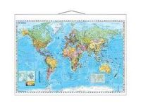 Landkaartbord Wereld Gelamineerd Beschrijfbaar 137x97cm