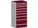 ladekast HxBxD 1600x800x650mm 9laden RAL7035 front RAL3004
