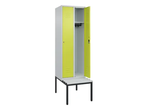 locker met bank,HxBxD 2120x600x815mm,2vak,vak B 300mm,cil.-slot