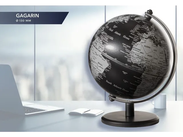 TROIKA Wereldbol Gagarin 13cm Zwart-zilver