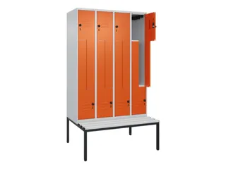 Z-garderobekast,HxBxD 2120x1200x815mm,8vak,vak B 300mm,draaigrendel - 2