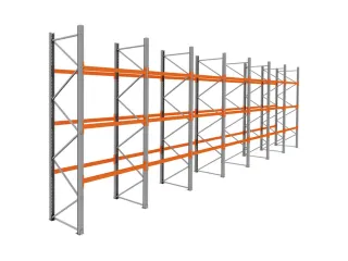 palletstelling,basis+6xaanbouw,HxBxD 3990x13575x1100mm,vakl. 3000kg - 1
