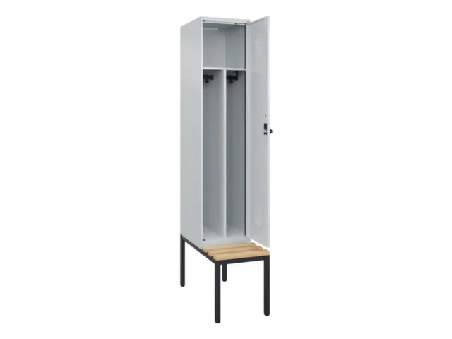 locker met bank,voor scheiding van kleding,HxBxD 2120x400x815mm,1vak