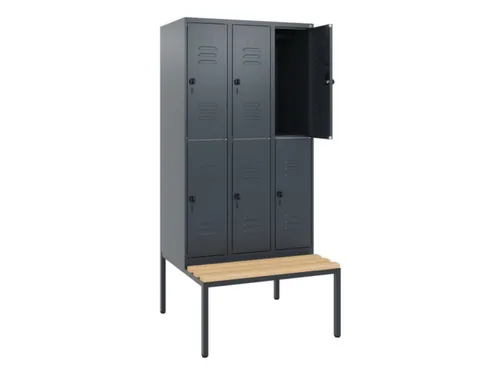 Dubbeldekse dekenkist,HxBxD 1950x900x815mm,3x2vak.,vak B 300mm