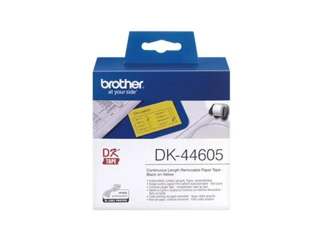 Etiket Brother DK-44605 62mm thermisch 30-meter geel papier