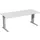 Bureau C-Poot Hxbxd 680-800x1800x800mm Decor Lichtgrijs Zilverkleurig