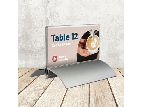 Tafelnaambord Europel 52x100mm acryl aluminium 2st