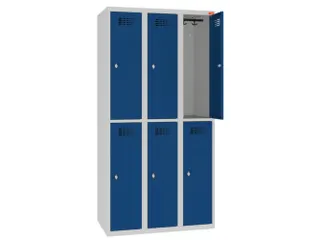 Dubbeldekse lockerkast,HxBxD 1800x900x500mm,3x2vak.,draaigrendel - 1