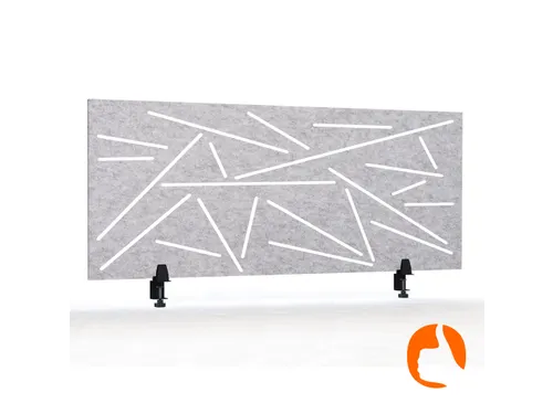 Akoestisch Bureaupaneel met patroon uitsnede 60x160cm Lichtgrijs