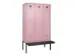 locker met bank,voor scheiding van kleding,HxBxD 2120x1200x815mm,3vak