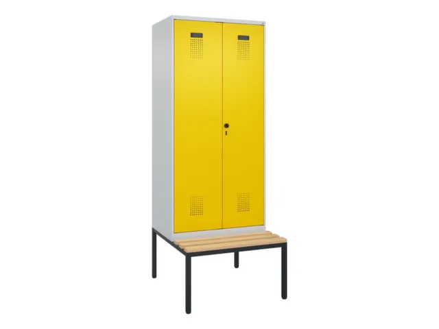 locker met bank,voor scheiding van kleding,HxBxD 2120x800x815mm,2vak