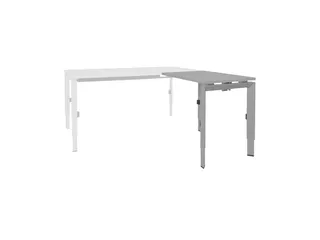Bureau Linesto N3 aanbouwtafel 120x60cm lichtgrijs 25mm alu - 1