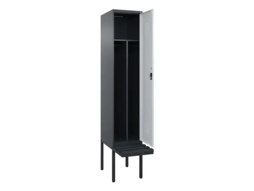 locker met bank,voor scheiding van kleding,HxBxD 2120x400x815mm,1vak