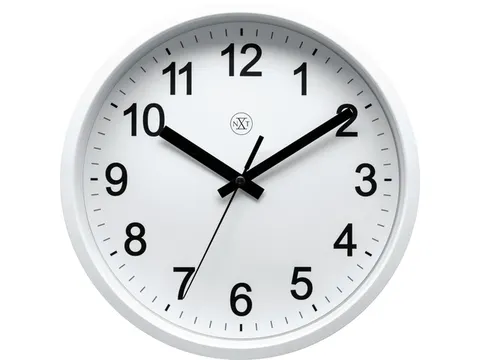 wandklok NXT diam. 25,5 kunststof wit, witte wijzerplaat