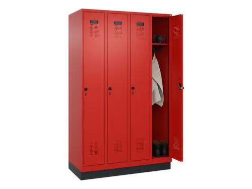 locker,HxBxD 1950x1200x500mm,4vak,vak B 300mm,draaigrendel,sokkel