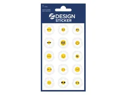 Glossy etiket Z-design Smiley bloemen, pakje à 1 vel