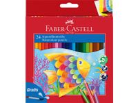 Kleurpotloden Faber-Castell aquarel incl penseel set à 24 stuks assor