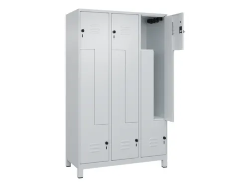 Z-garderobekast,HxBxD 1950x1200x500mm,vak B 200/400mm,draaigrendel