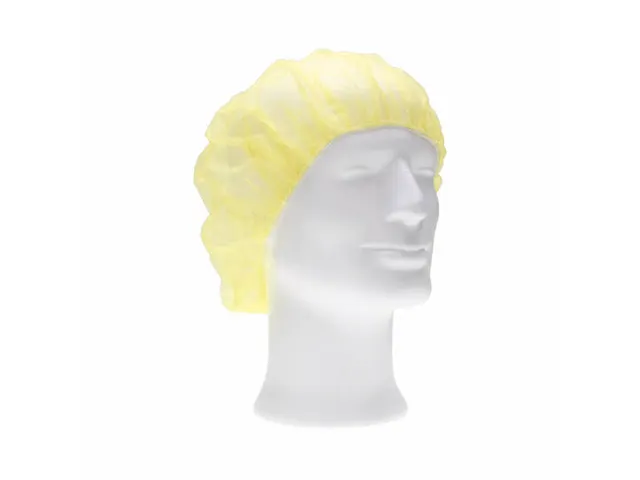 PP non woven haarnet geel 50cm bouffant cap maat M 10x100 Stuks