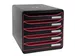 Module de classement Big Box Plus 5 tiroirs Black Office - Noir/frambo