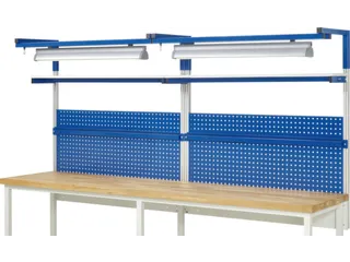 opbouwelement,v. werkbank,HxBxD 1380x3000x350mm,draagverm. 100kg,staal - 1