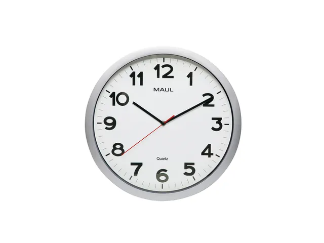 Horloge murale MAULstep Quartz Ø40x5cm plastique Argent/blanc silenci