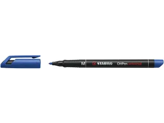 Viltstift STABILO OHpen 843/41 permanent rond medium blauw - 4