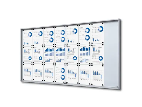 Indoor Vergrendelbaar Notitiebord Schuifdeuren Slim 24xA4