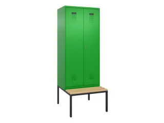 PBM-locker met bank,HxBxD 2120x800x815mm,2vak,vak B 400mm - 2