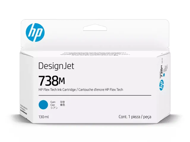 A24VMA HP 738M DNJ ink Cartridge Cyaan 130ml
