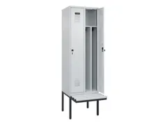 locker met bank,voor scheiding van kleding,HxBxD 2120x600x815mm,2vak