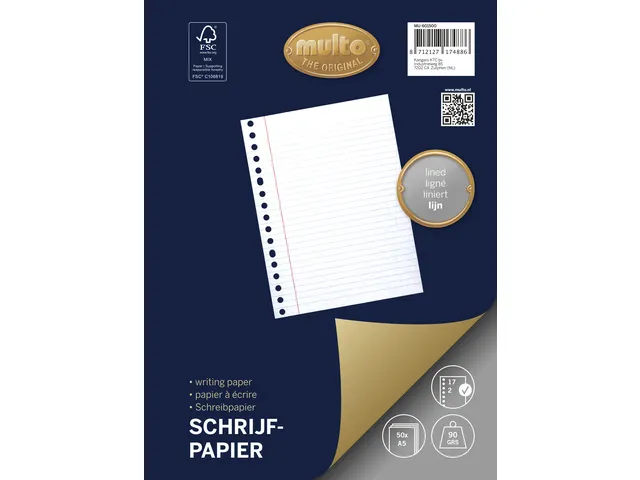 Ringbandinterieur Multo A5 17r lijn 90 grams 50 vel