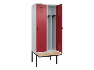 locker met bank,voor scheiding van kleding,HxBxD 2120x800x815mm,2vak - 1