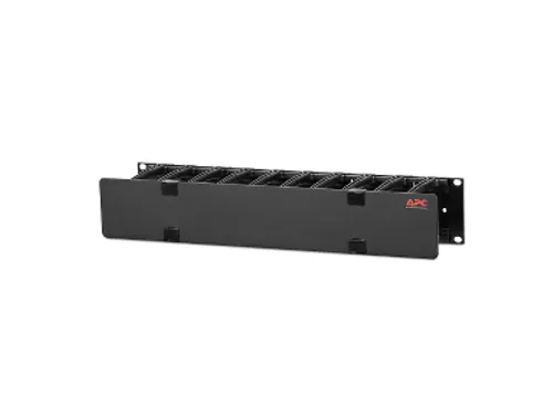 Horizontale kabelmanager, 2U x 4 inch diep, enkelzijdig met kap