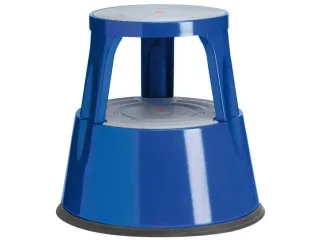 verrijdbaar opstapje,metaal,RAL5005,trede Ø 283mm,3geveerde wielen - 1