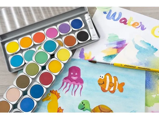 Verfdoos Eberhard Faber Winner 24 kleuren waterverf incl. mengpalet