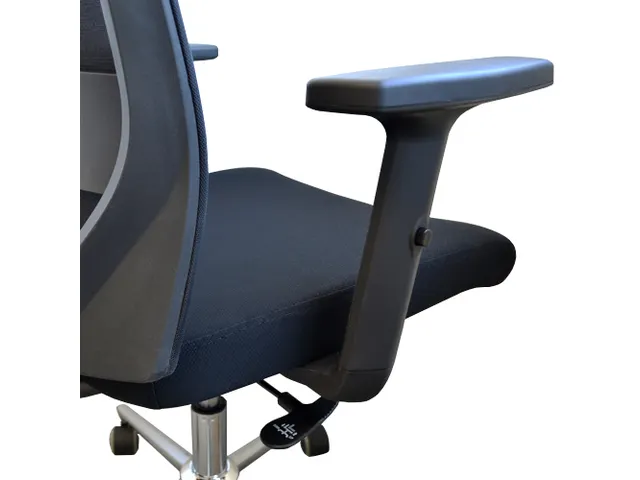 Bureaustoel Ergo met hoofdsteun Stof Zwart Netrug