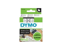 Lettertape Dymo 43613 1000/5000 6mmx7m Zwart Op Wit