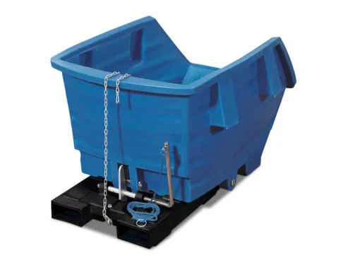PE-kiepbak,HxLxB 1060x1660x1173mm,1m³,draagverm. 250kg,vorkkoker