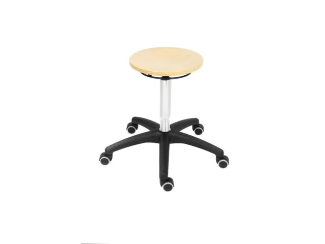 Draaikruk 420-620mm Beuken Gasveer Wielen Voetkruis Kunststof Zwart