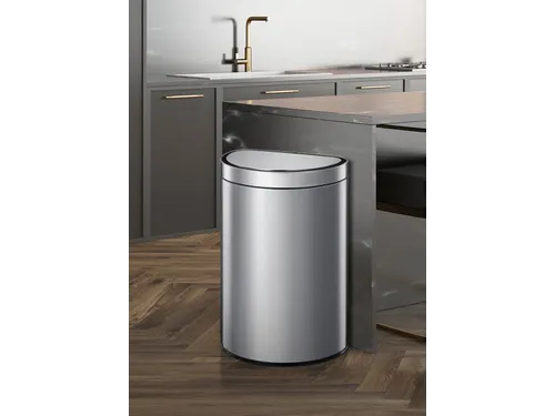 Mirage Semi-round Prullenbak Sensor Bin 47 Liter Mat Rvs