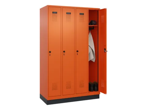 locker,HxBxD 1950x1200x500mm,4vak,vak B 300mm,draaigrendel,sokkel