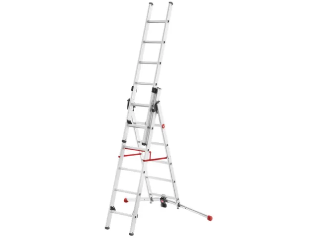 échelle télescopique polyvalente,2x6/1x5 échelons,lisse L 3,73m,alu