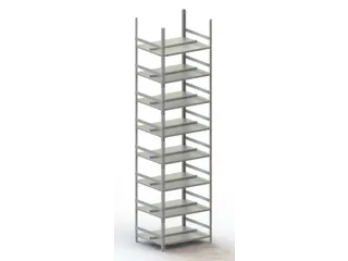 Schroefstelling Basisveld Ral7035 2500x754x604mm 8legborden 80kg - 1